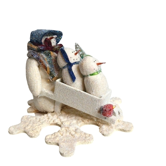 Collectable Creations Mini Snow Scenes- Sparkle Wheelbarrow Ride Christmas Decor - Picture 5 of 13